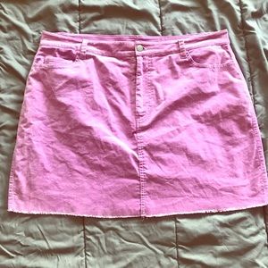 Purple Corduroy Mini Skirt
